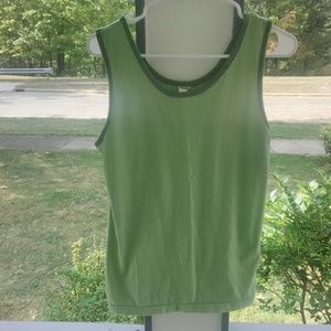 Vintage 70s Stratford green two tone tank top